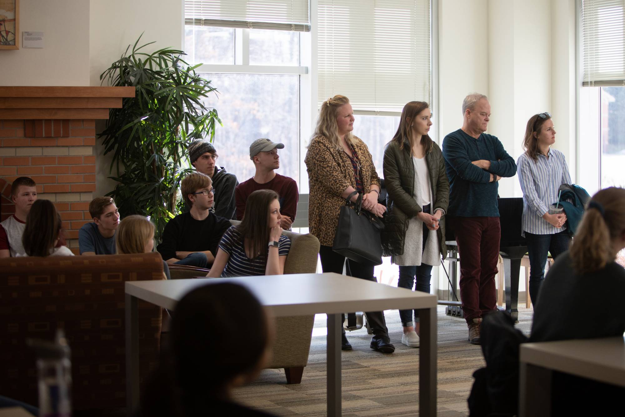 students, alumni, and faculty in the Chamberlain Multipurpose Room